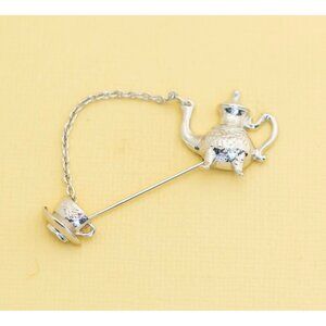 Vintage Tea Party Silver Tone Stick Pin by Avon i23